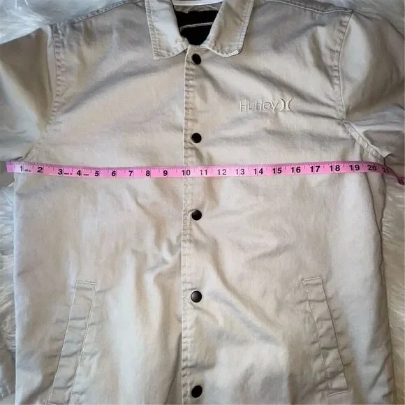 Hurley Men's Sherpa Lined Utility Military Jacket Tan Size S Casual Mid-Length - Picture 12 of 14